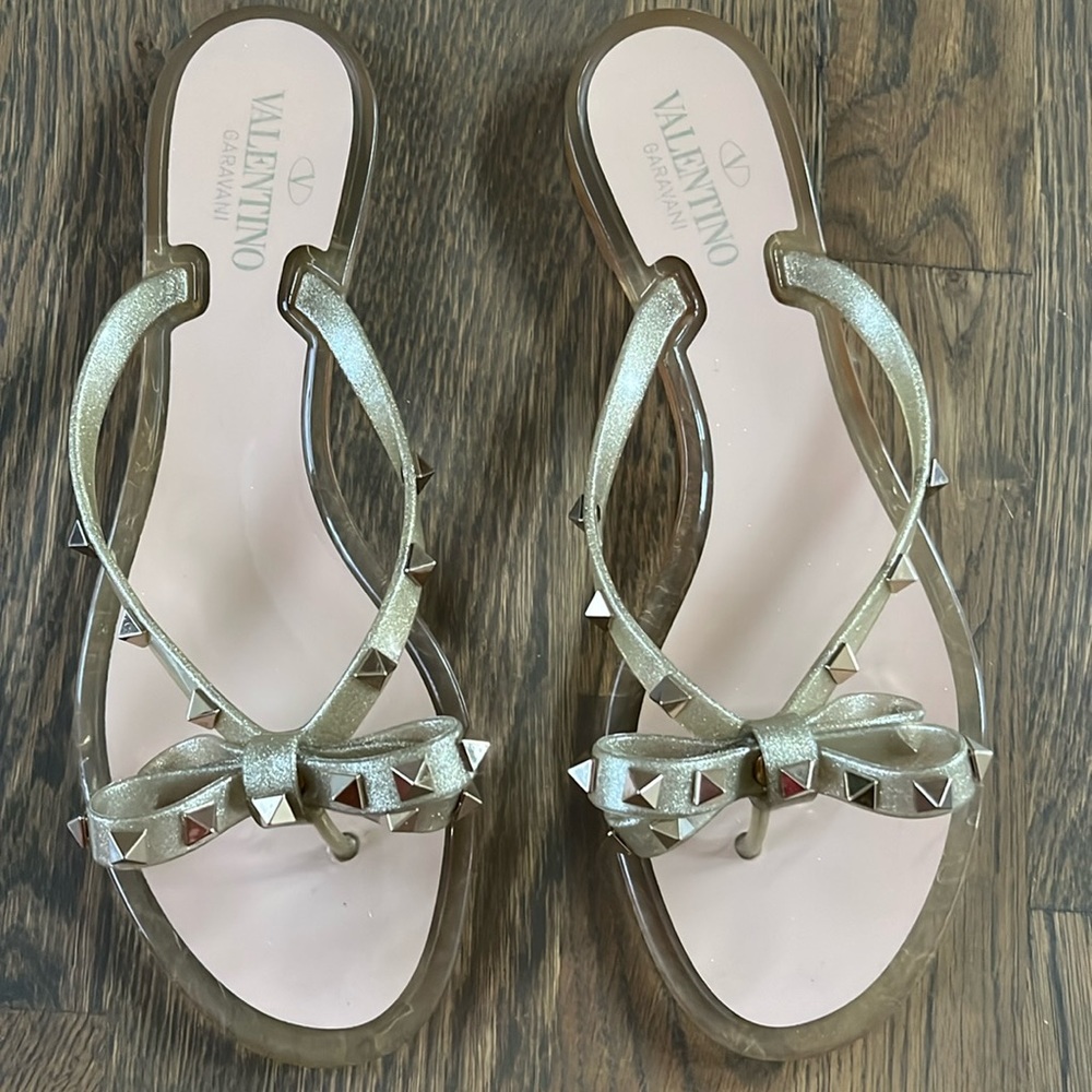 VALENTINO Rockstud Jelly Flip Flops